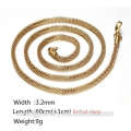 Custom 18K Gold / Rose Gold / Silver Necklace Chain / Cheap Wholesale 316 en acier inoxydable Collier en or Collier